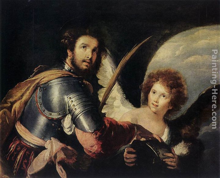 St Maurice and the Angel painting - Bernardo Strozzi St Maurice and the Angel art painting